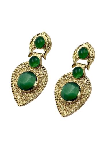 ELEGANTES PENDIENTES MUJER VERDE ESMERALDA | MADRINA INVITADA
