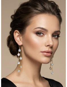 PENDIENTES BLANCOS LARGOS DE PIEDRA LUNA | INVITADA BODA 2