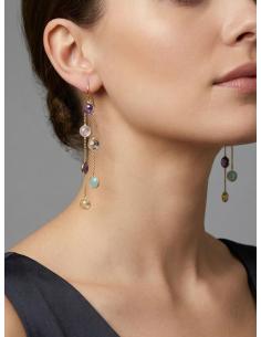 PENDIENTES LARGOS COLORIDOS PIEDRA Y CADENA | INVITADA BODA 2