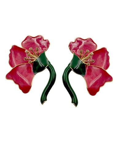PENDIENTES CORAL PARA BODAS CLAVEL DE ESMALTE | INVITADA DIA NOCHE