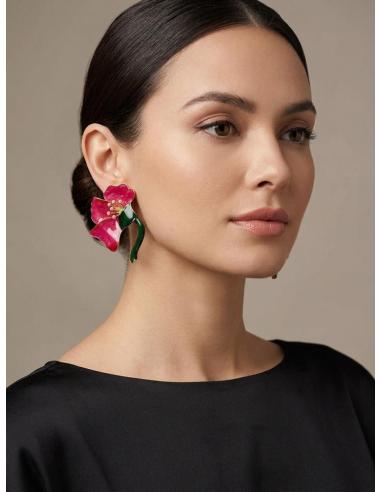PENDIENTES CORAL PARA BODAS CLAVEL DE ESMALTE | INVITADA DIA NOCHE