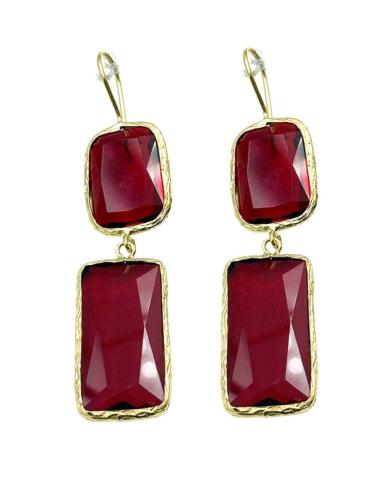 PENDIENTES MUJER LARGOS ROJOS DE CRISTAL PARA BODA | DIA Y NOCHE