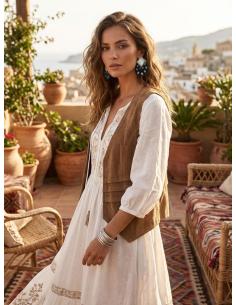 PENDIENTES DE ASTA NEGROS Y BLANCOS CON MOTAS | JOYAS BOHO 2