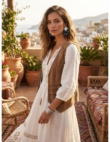 PENDIENTES DE ASTA NEGROS Y BLANCOS CON MOTAS | JOYAS BOHO
