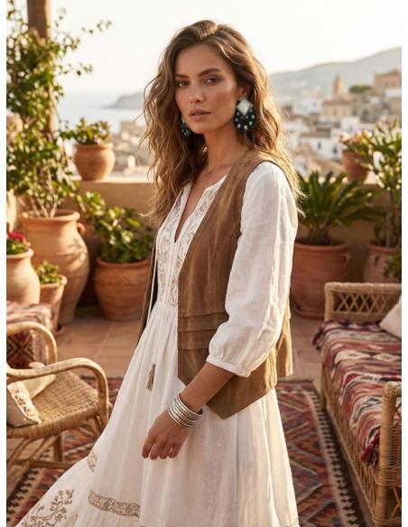 PENDIENTES DE ASTA NEGROS Y BLANCOS CON MOTAS | JOYAS BOHO