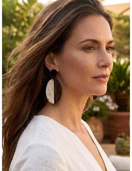 PENDIENTES LARGOS MARRONES Y BLANCOS | PENDIENTES VERANO