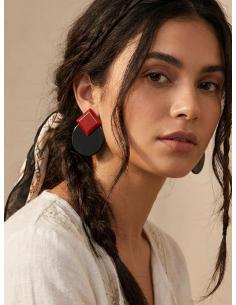 PENDIENTES DE ASTA ROJOS Y NEGROS | MUJER JOYA AFRICA 2
