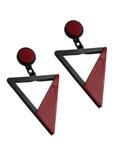 PENDIENTES MUJER TRIANGULO ACTUAL ROJO Y NEGRO |MODA DE DISEÑO
