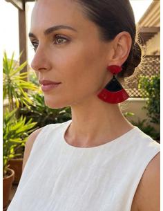 PENDIENTES PARA MUJER ABANICO ROJO Y NEGRO | FERIA Y FLAMENCA 2