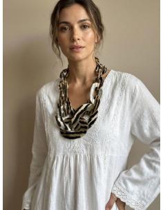 COLLARES CORTOS MUJER ESLABON GRANDE ANIMAL PRINT | LOOK DIA