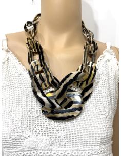 COLLARES CORTOS MUJER ESLABON GRANDE ANIMAL PRINT | LOOK DIA 2