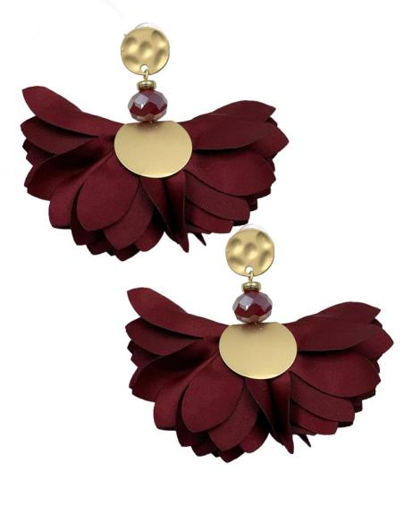 Pendientes de Tela Tipo Abanico para Flamenca, Invitada y Eventos