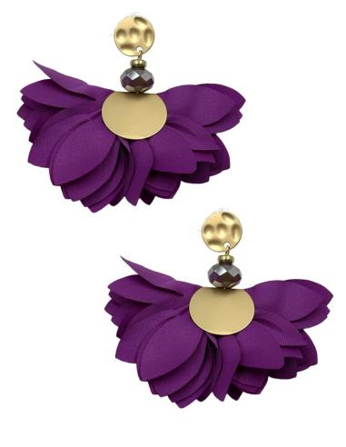 Pendientes de Tela Tipo Abanico para Flamenca, Invitada y Eventos