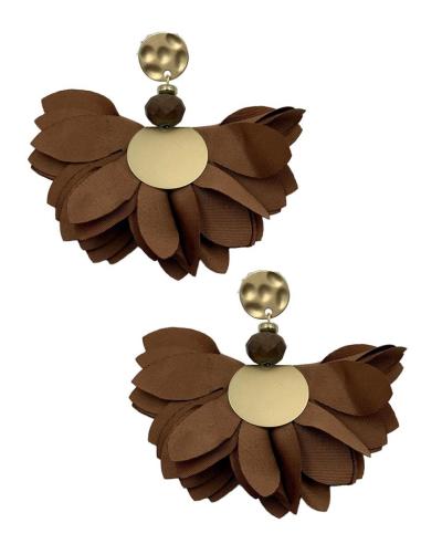 Pendientes de Tela Tipo Abanico para Flamenca, Invitada y Eventos