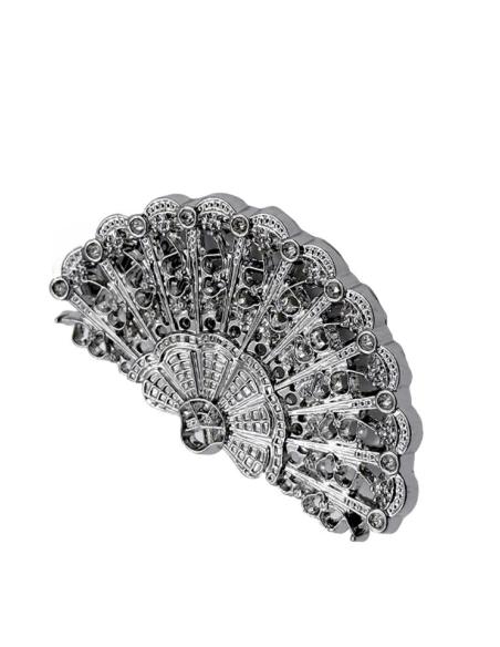 BROCHES PEQUEÑOS PLATEADOS ABANICO VINTAGE | ACCESORIO MUJER