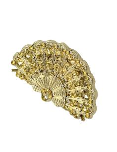 BROCHES PEQUEÑOS DORADOS ABANICO VINTAGE | ACCESORIO MUJER