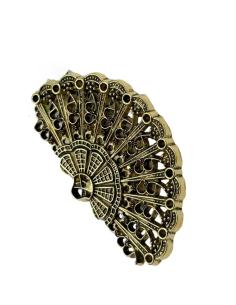 BROCHES PEQUEÑOS ABANICO VINTAGE ORO VIEJO | ACCESORIO MUJER