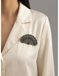 BROCHES PEQUEÑOS ABANICO VINTAGE ORO VIEJO | ACCESORIO MUJER 2
