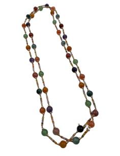 COLLARES LARGOS DE PIEDRAS MORADAS Y NARANJAS | BAUTIZO Y COMUNION