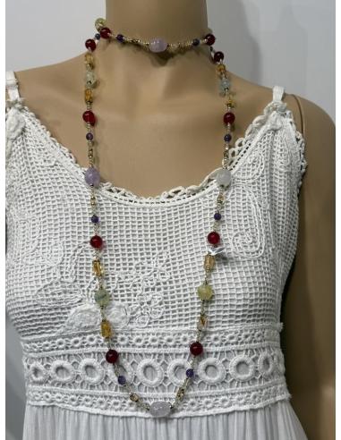 COLLARES PARA MUJER DE PIEDRA GRANATE Y AMATISTA | INVITADA BAUTIZO