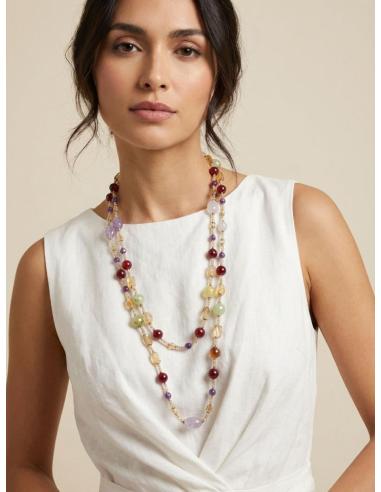 COLLARES PARA MUJER DE PIEDRA GRANATE Y AMATISTA | INVITADA BAUTIZO