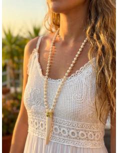 COLLARES LARGOS BLANCO ROTO CON COLMILLO HUESO | BOHO CHIC IBIZA