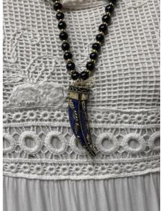 COLLARES HUESO NEGROS CON COLMILLO DE PIEDRA | ARTESANAL 2