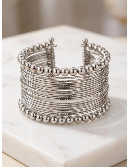 PULSERAS PLATEADAS ESTILO BRAZALETE SEMANARIO | MUJER CASUAL