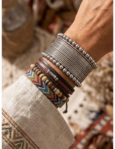 PULSERAS PLATEADAS ESTILO BRAZALETE SEMANARIO | MUJER CASUAL
