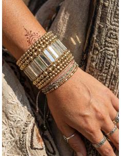 PULSERAS DE FIESTA DORADAS ANCHAS CON ESPEJOS | ACCESORIOS MUJER 2