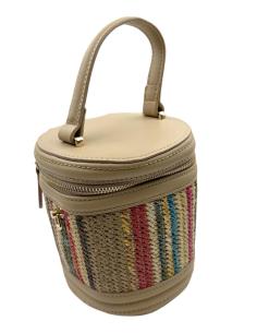 BOLSO MUJER RAFIA DE COLORES FORMA REDONDA DE MANO | VERANO BAUTIZO COMUNION