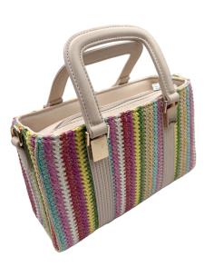 BOLSOS VERANO RAFIA DOBLE ASA DE MANO MULTICOLOR | MUJER BAUTIZO COMUNION