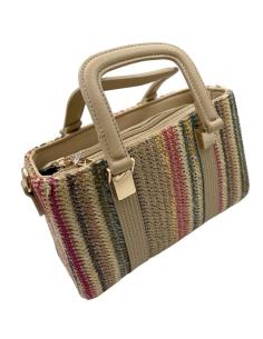 BOLSOS VERANO RAFIA DOBLE ASA DE MANO DE COLORES | MUJER BAUTIZO COMUNION