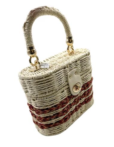 BOLSOS ORIGINALES RAFIA FORMA CESTA DE ASA BEIGE | DE MANO VERANO