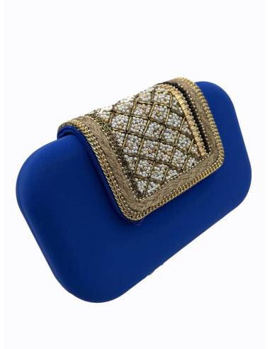 BOLSOS INVITADAS DE BODA AZULONES SOLAPA DECORADA | CLUTCH VERANO