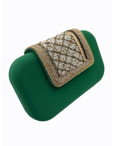 BOLSOS INVITADAS DE BODA VERDES DE SOLAPA DECORADA | CLUTCH VERANO
