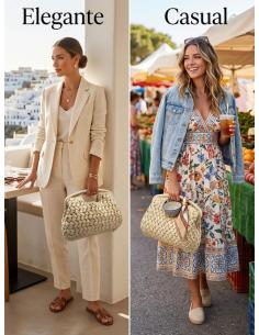 BOLSO RAFIA DE MANO BEIGE NATURAL PARA EL VERANO | ACCESORIOS MUJER 2