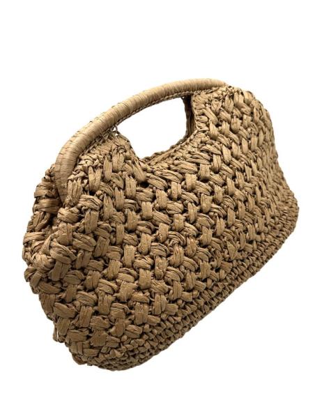 BOLSO RAFIA DE MANO CAMEL PARA EL VERANO | ACCESORIOS MUJER