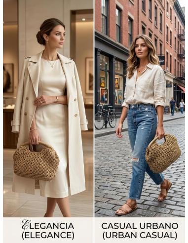 BOLSO RAFIA DE MANO CAMEL PARA EL VERANO | ACCESORIOS MUJER
