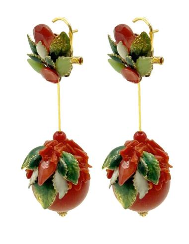 PENDIENTES BODA LARGOS ROJOS DE CORAL | INVITADAS