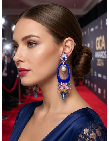 PENDIENTES LARGOS ALTA BISUTERIA AZULONES | INVITADA DE EVENTOS
