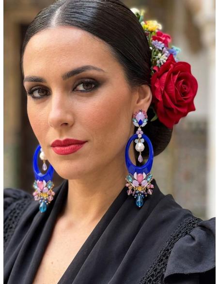 PENDIENTES LARGOS ALTA BISUTERIA AZULONES | INVITADA DE EVENTOS