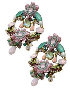 PENDIENTES INVITADA DE BODA ROSAS Y VERDE AGUA | PENDIENTES FLAMENCA Y ALFOMBRA ROJA