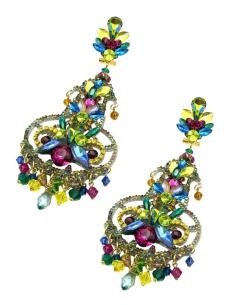PENDIENTE FIESTA LARGO MULTICOLOR PARA BODA NOCHE | INVITADA Y FLAMENCA