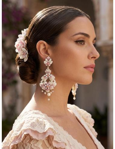 PENDIENTES NOVIA E INVITADA BODA LARGOS BLANCOS DE NACAR | NOVIAS ELEGANTES