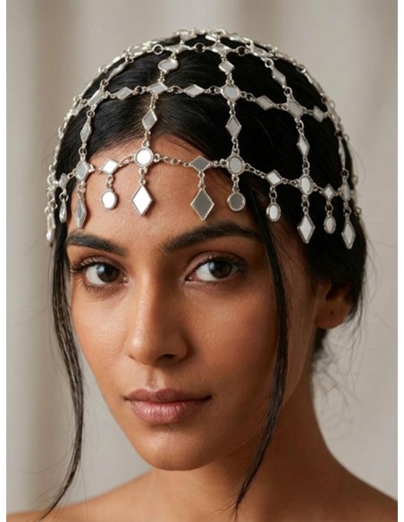 TOCADO BOHO CHIC DORADO CASQUETE DE FIESTA | MODA BOHEMIA