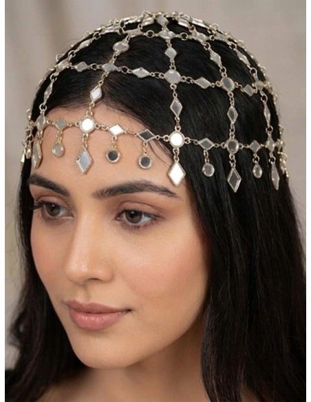 TOCADO BOHO CHIC DORADO CASQUETE DE FIESTA | MODA BOHEMIA