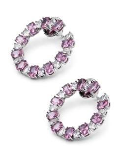 PENDIENTES CORTOS ROSAS PASTEL CON CIRCON | JOYA BODA 2