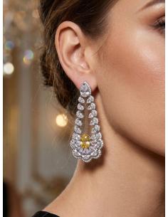 PENDIENTES INVITADA DE BODA LARGOS AMARILLOS | JOYA PEDRERIA 2