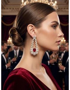 PENDIENTES INVITADA DE BODA LARGOS ROJOS | JOYA PEDRERIA 2